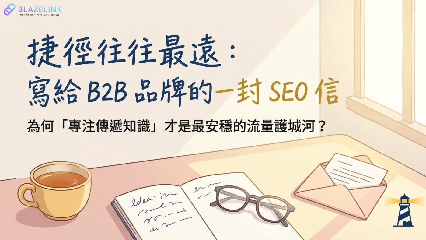 寫給 B2B 品牌的一封 SEO 信，專注傳遞知識建立流量護城河